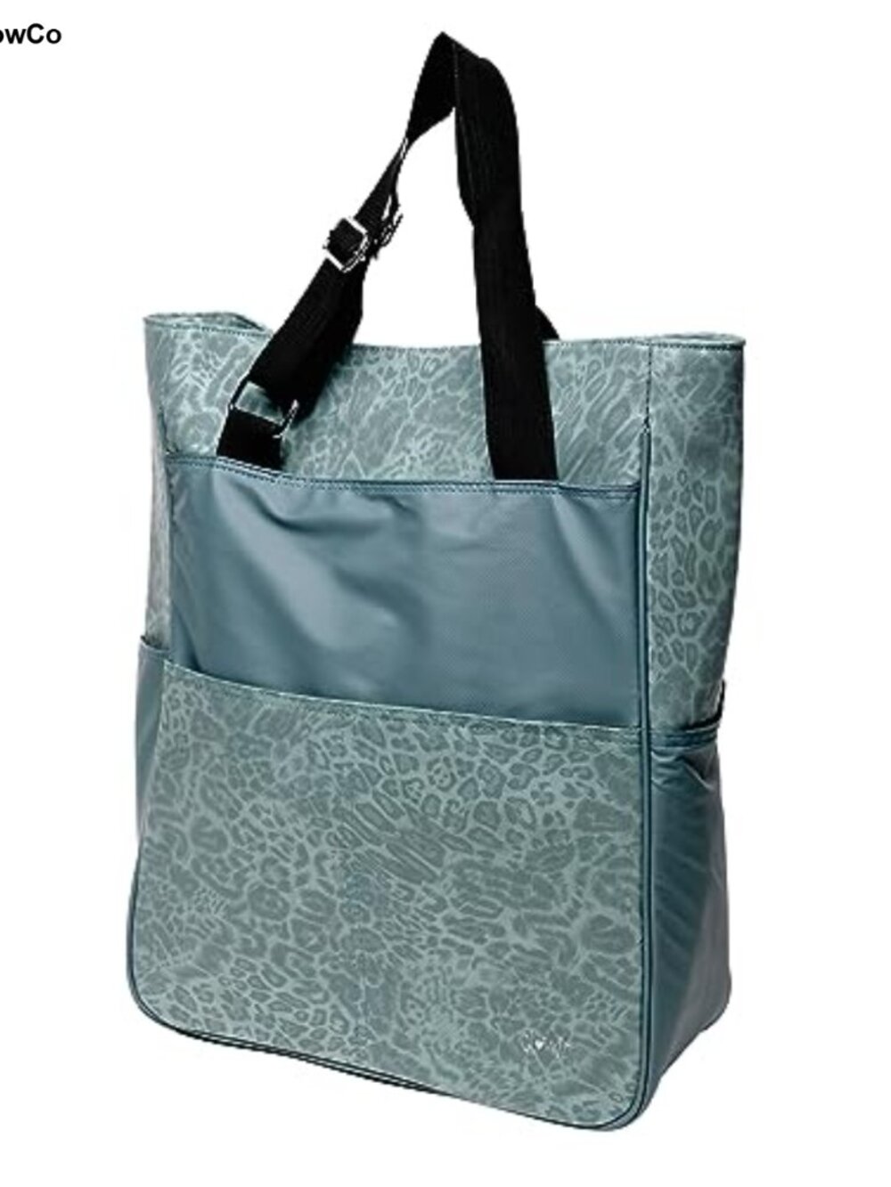 Tennis Tote Bag for Women, Nylon Sports Shoulder Bag, Fits 2 Rackets, 6 Pockets